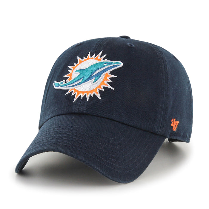Miami Dolphins NFL 47 Brand Men's Black Clean up Adjustable Hat