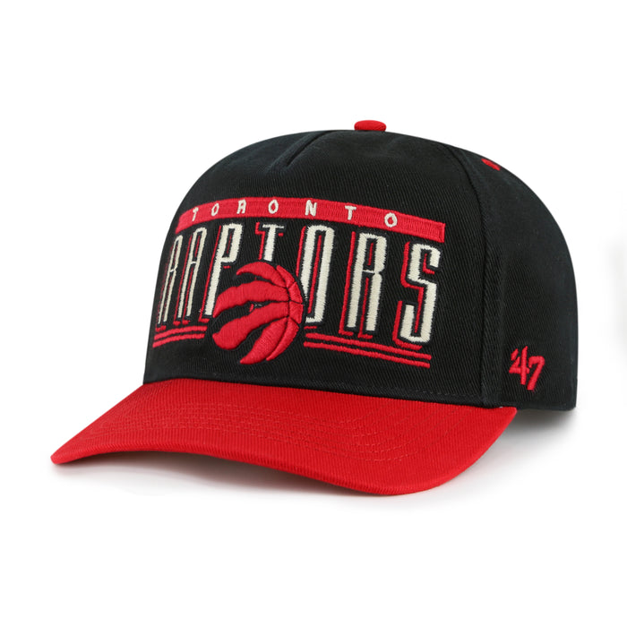 Toronto Raptors NBA 47 Brand Men's Black Double Header Baseline Hitch Adjustable Hat