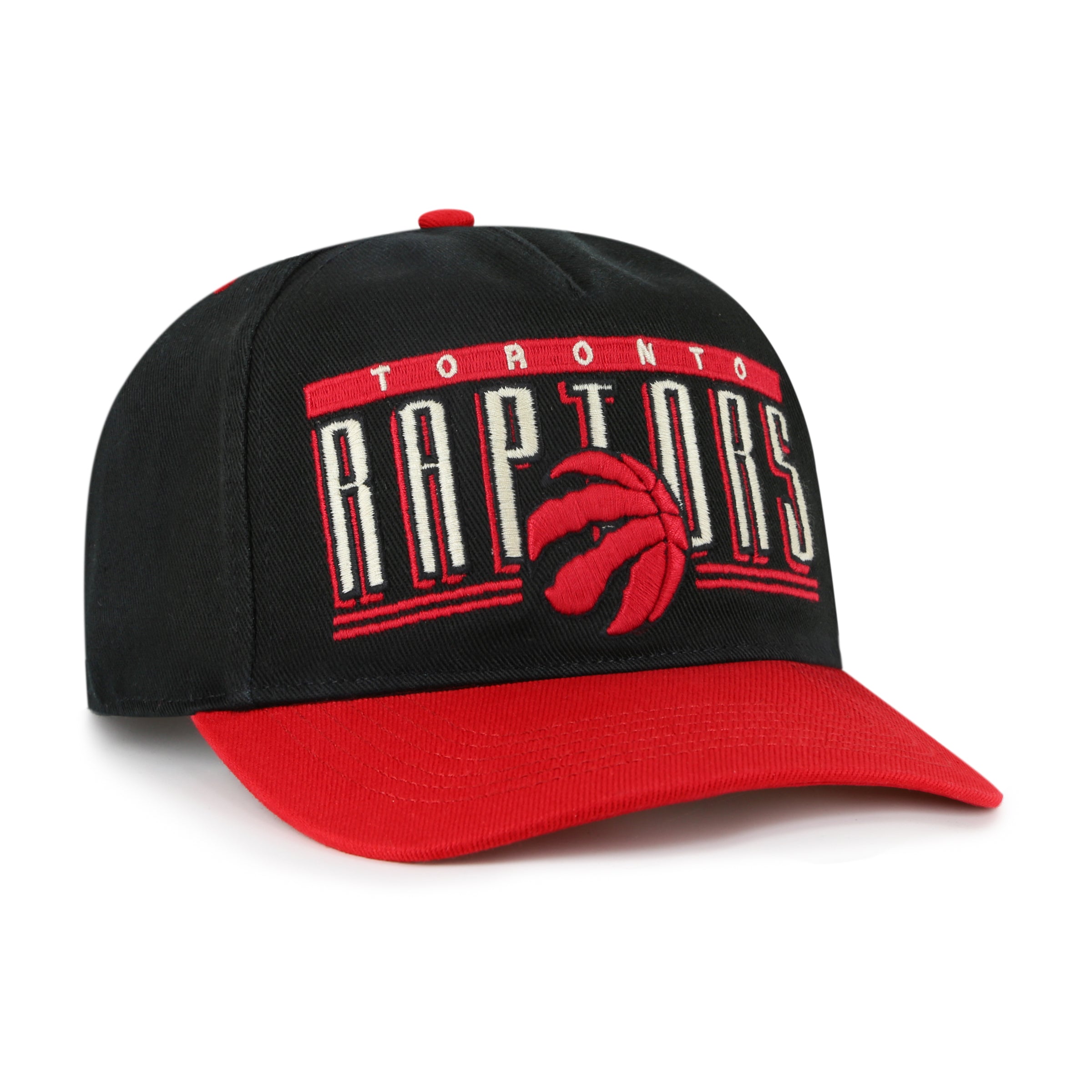 Toronto Raptors NBA 47 Brand Men's Black Double Header Baseline Hitch Adjustable Hat