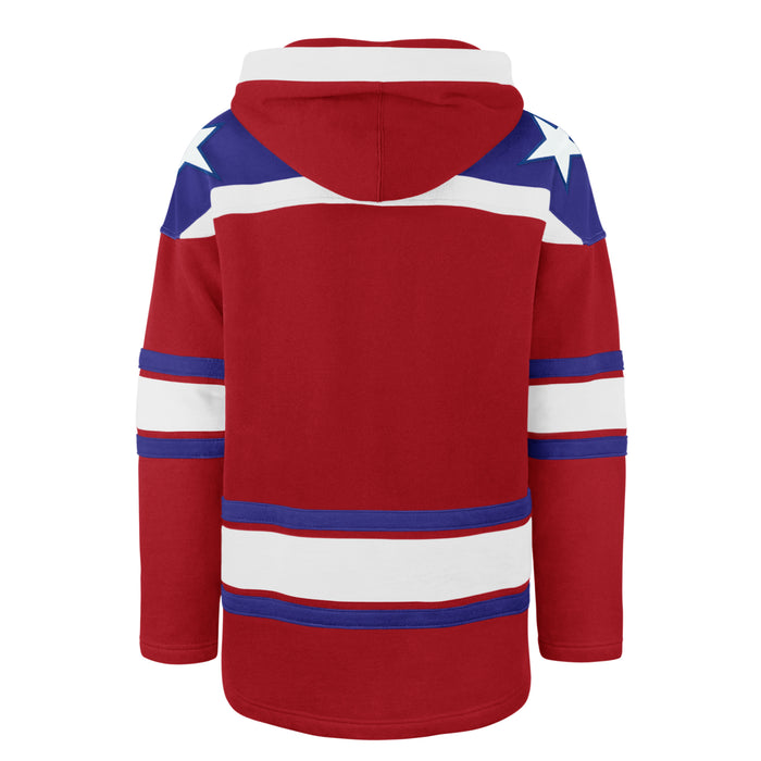 Washington Capitals NHL 47 Brand Men's Red Retro Freeze Superior Lacer Hoodie