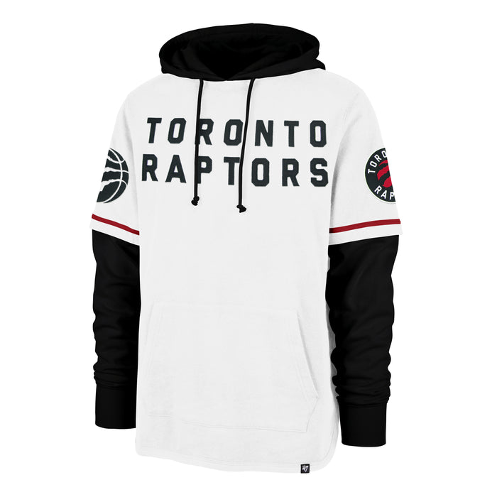 Toronto Raptors NBA 47 Brand Men's White Trifecta Shortstop Hoodie