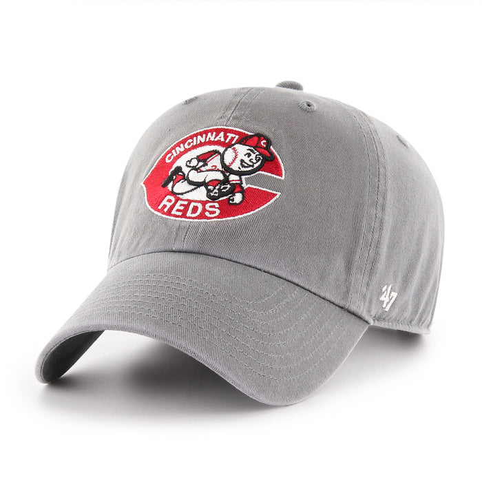 Cincinnati Reds MLB 47 Brand Men's Grey Vintage Clean Up Adjustable Hat