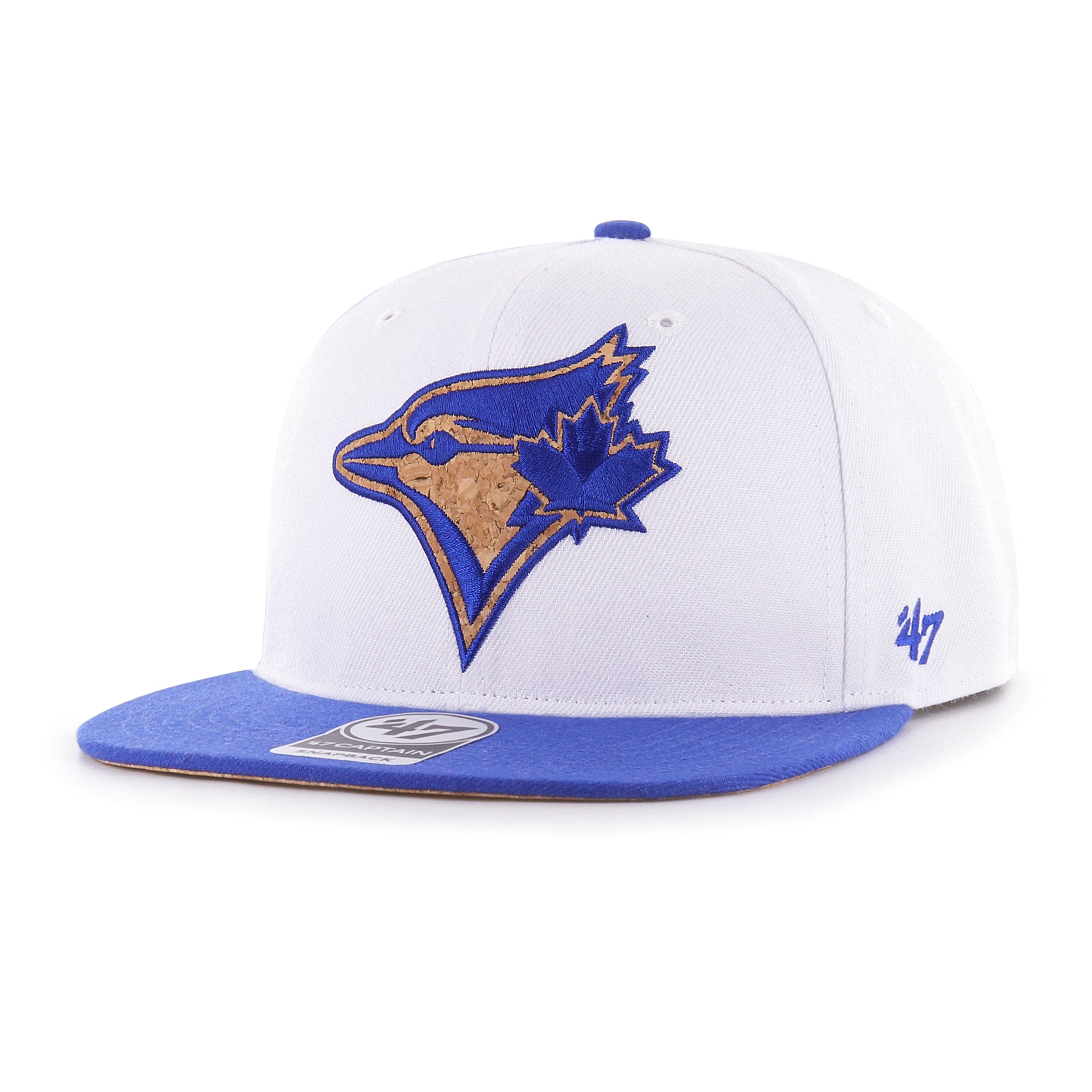 Toronto Blue Jays MLB 47 Brand Tire-bouchon blanc Captain Snapback pour hommes