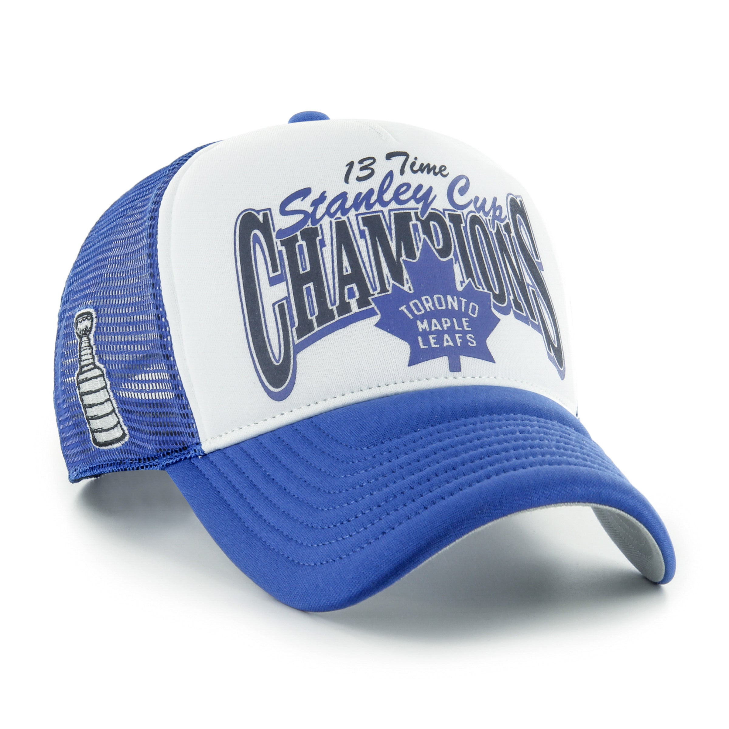 Toronto Maple Leafs NHL 47 Brand Men's Royal Championship Offside Foam Trucker Snapback