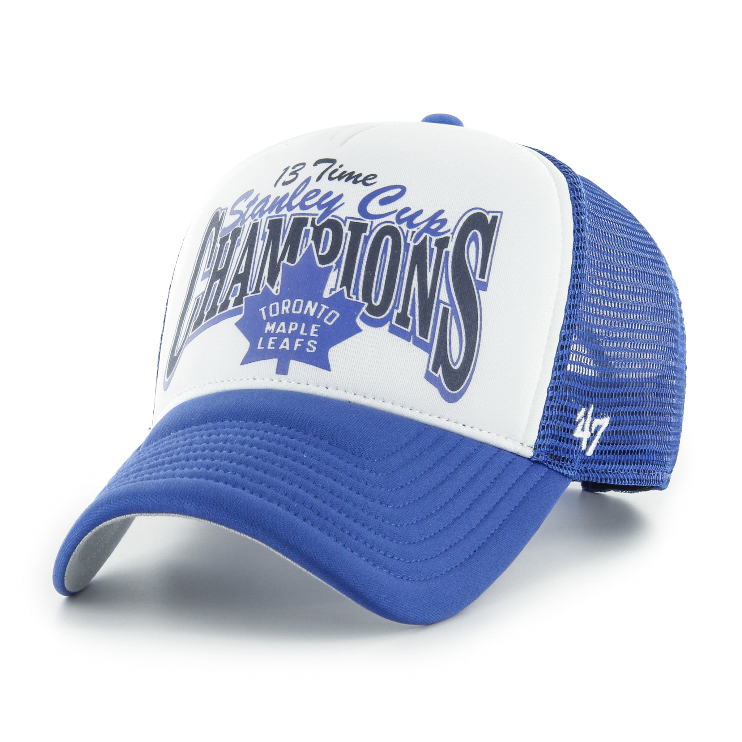 Toronto Maple Leafs NHL 47 Brand Men's Royal Championship Offside Foam Trucker Snapback