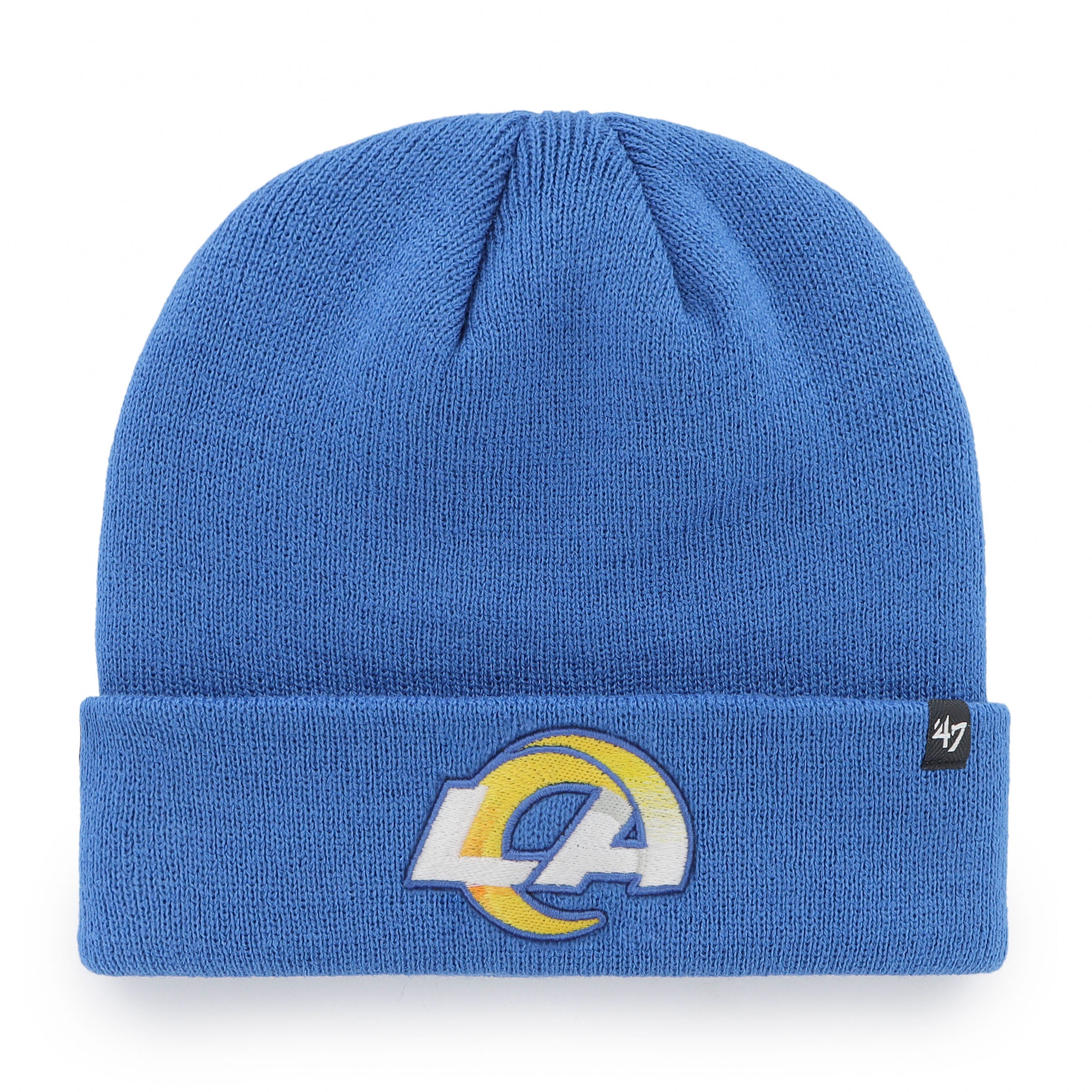 Los Angeles Rams NFL 47 Brand Bonnet en tricot bleu clair à revers surélevé pour hommes