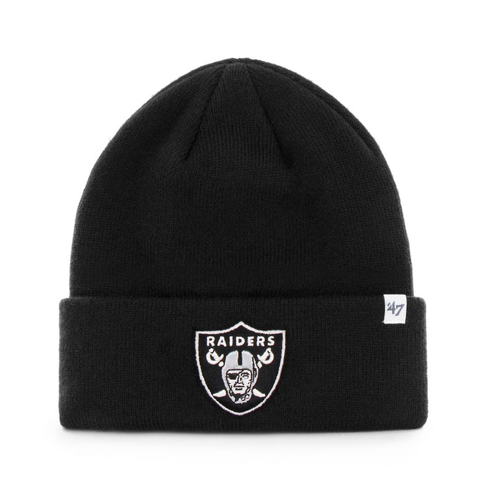 Las Vegas Raiders NFL 47 Brand Men's Black Raised Cuff Knit Hat