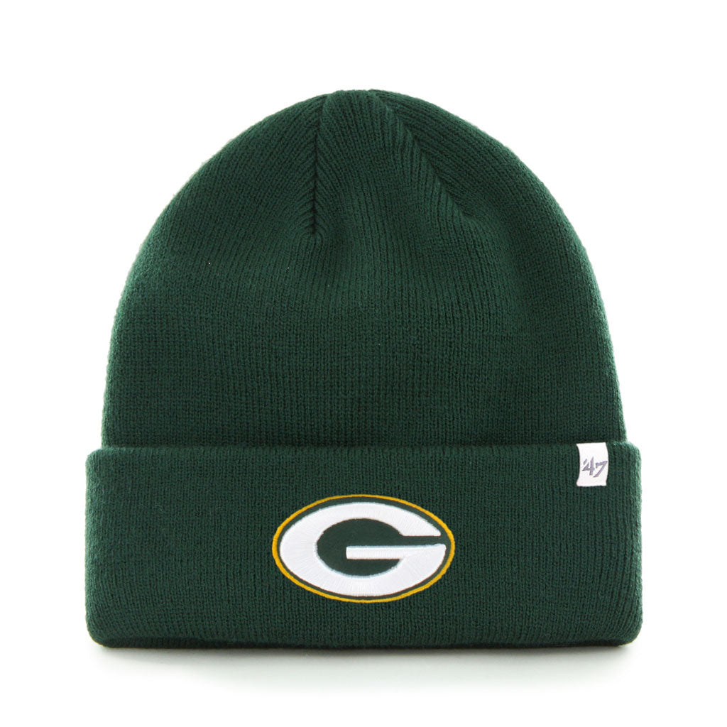 Green Bay Packers NFL 47 Brand Bonnet en tricot vert à revers surélevé pour hommes