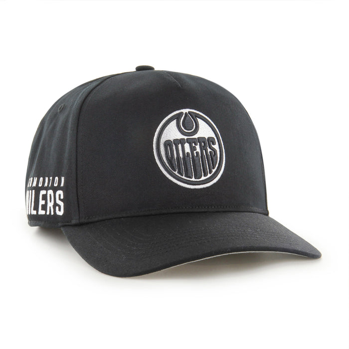 Edmonton Oilers NHL 47 Brand Men's Black & White Sure Shot Hitch Adjustable Hat
