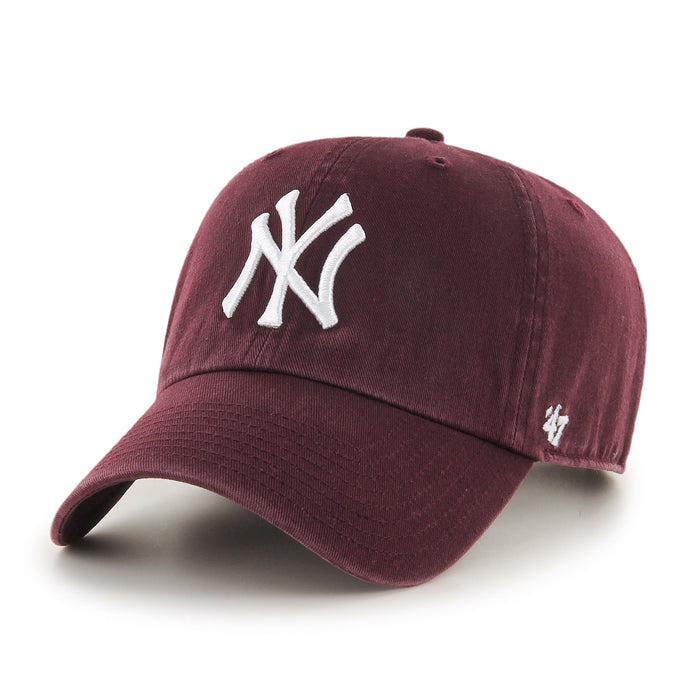 New York Yankees MLB 47 Brand Men's Dark Maroon Clean Up Adjustable Hat