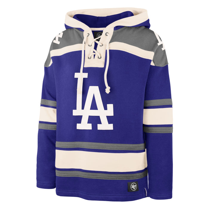 Los Angeles Dodgers MLB 47 Brand Men's Royal Heavyweight Lacer Hoodie