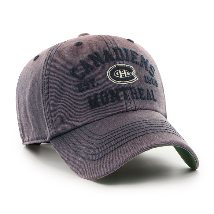 Montreal Canadiens NHL 47 Brand Men's Navy Dusted Steuben Clean Up Adjustable Hat