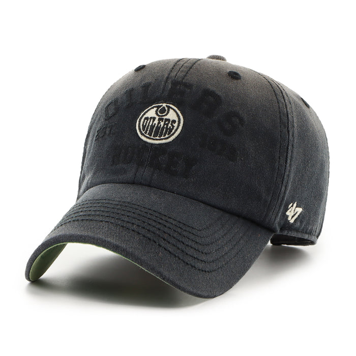 Edmonton Oilers NHL 47 Brand Men's Black Dusted Steuben Clean Up Adjustable Hat