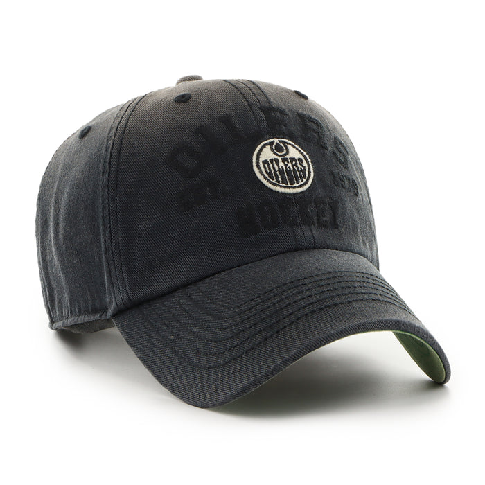Edmonton Oilers NHL 47 Brand Men's Black Dusted Steuben Clean Up Adjustable Hat