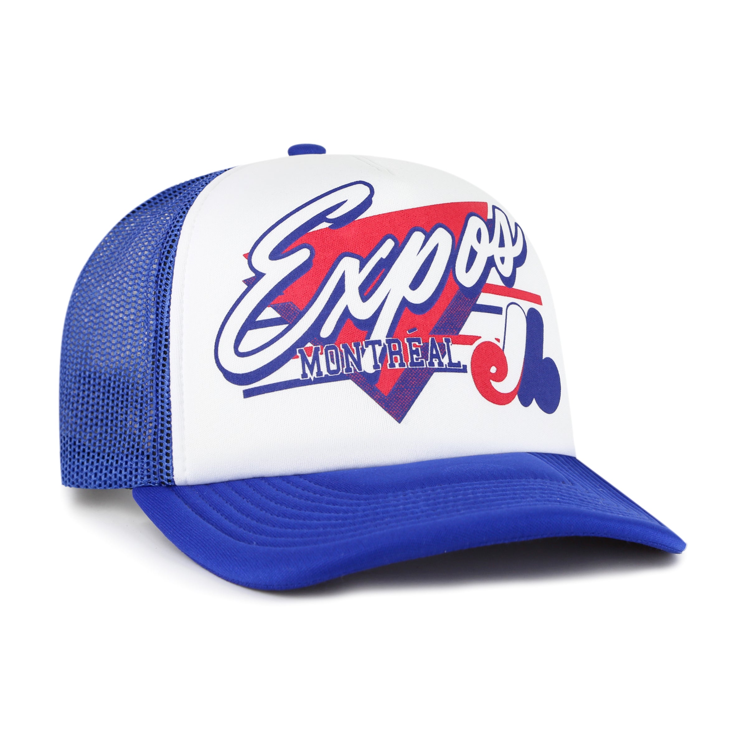 Montreal Expos MLB 47 Brand Men's Royal Hangout Foam Trucker Snapback