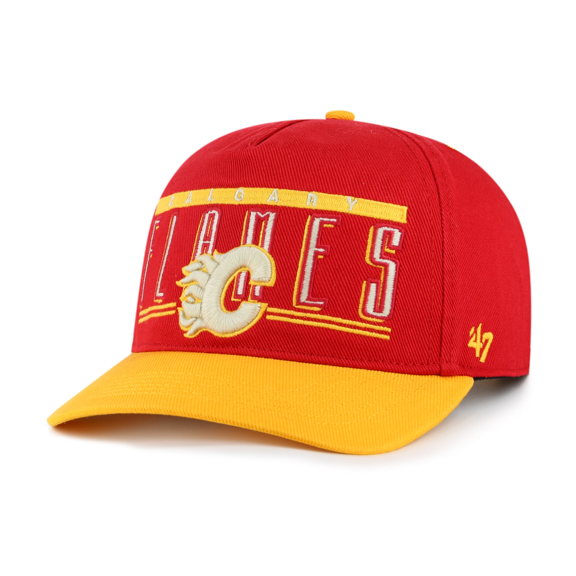 Casquette réglable rouge à double tête d'attelage de base pour hommes des Flames de Calgary NHL 47 Brand