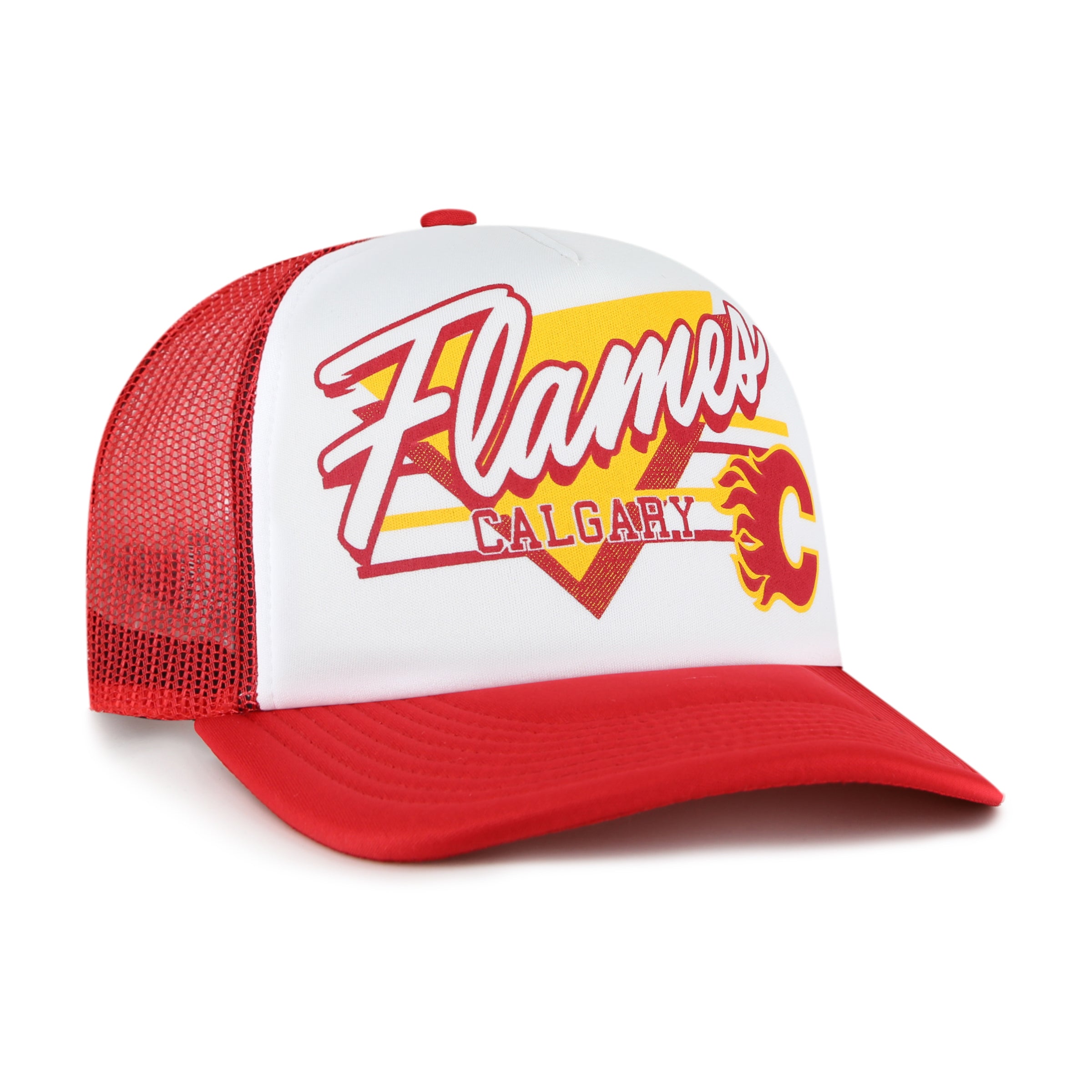 Casquette Snapback rouge Hangout Foam Trucker NHL 47 Brand des Flames de Calgary pour hommes