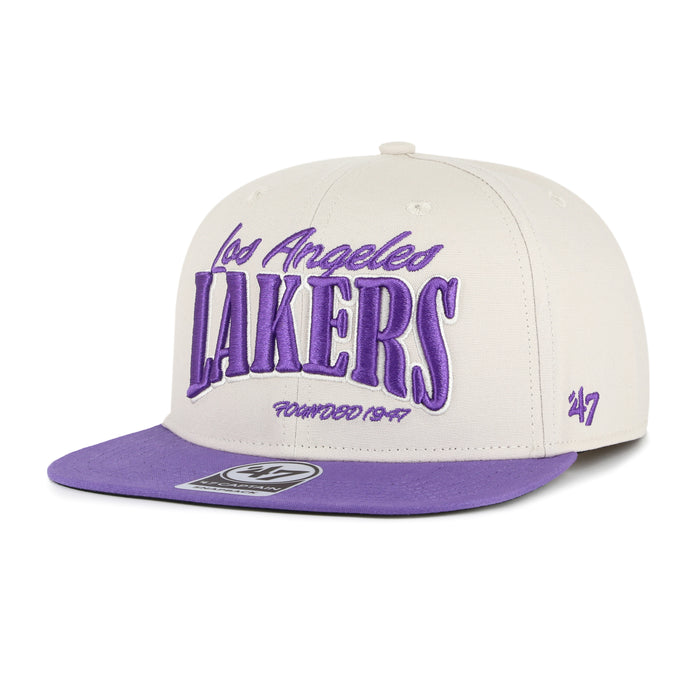 Los Angeles Lakers NBA 47 Brand Men's Beige Chandler Captain Snapback