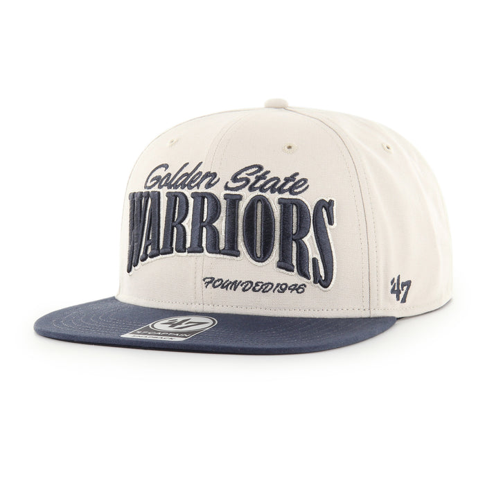 Golden State Warriors NBA 47 Brand Men's Beige Chandler Captain Snapback