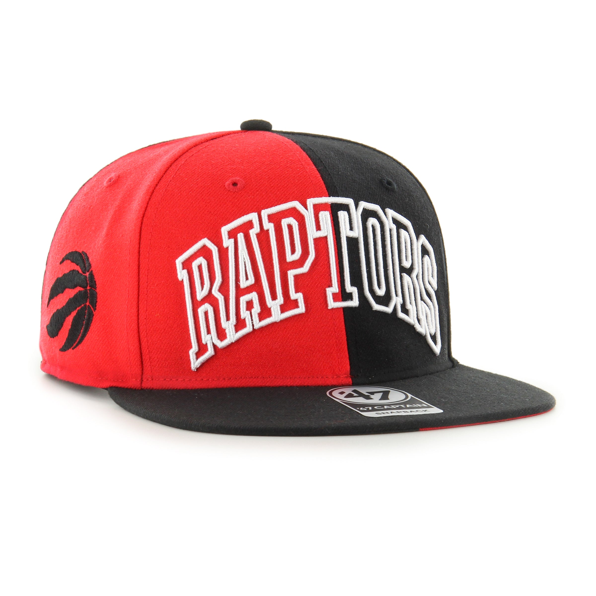 Toronto Raptors NBA 47 Brand Casquette de capitaine mi-temps noir rouge pour hommes