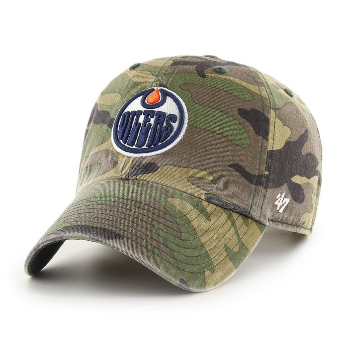 Edmonton Oilers NHL 47 Brand Men's Camo Clean up Adjustable Hat
