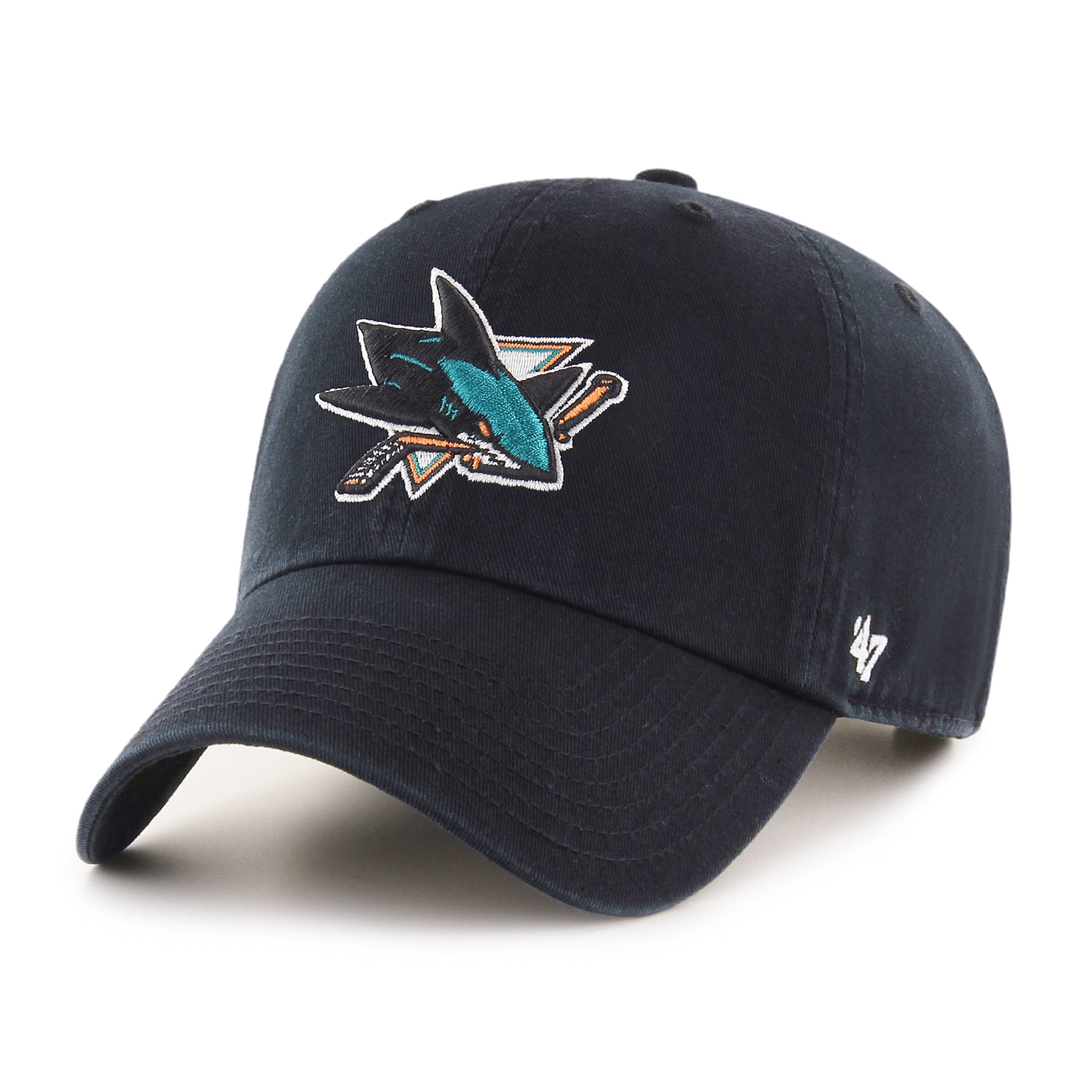 San Jose Sharks NHL 47 Brand Men's Black Clean Up Adjustable Hat