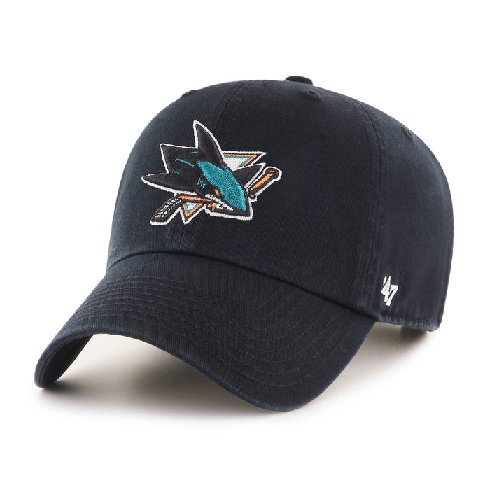San Jose Sharks NHL 47 Brand Men's Black Clean Up Adjustable Hat