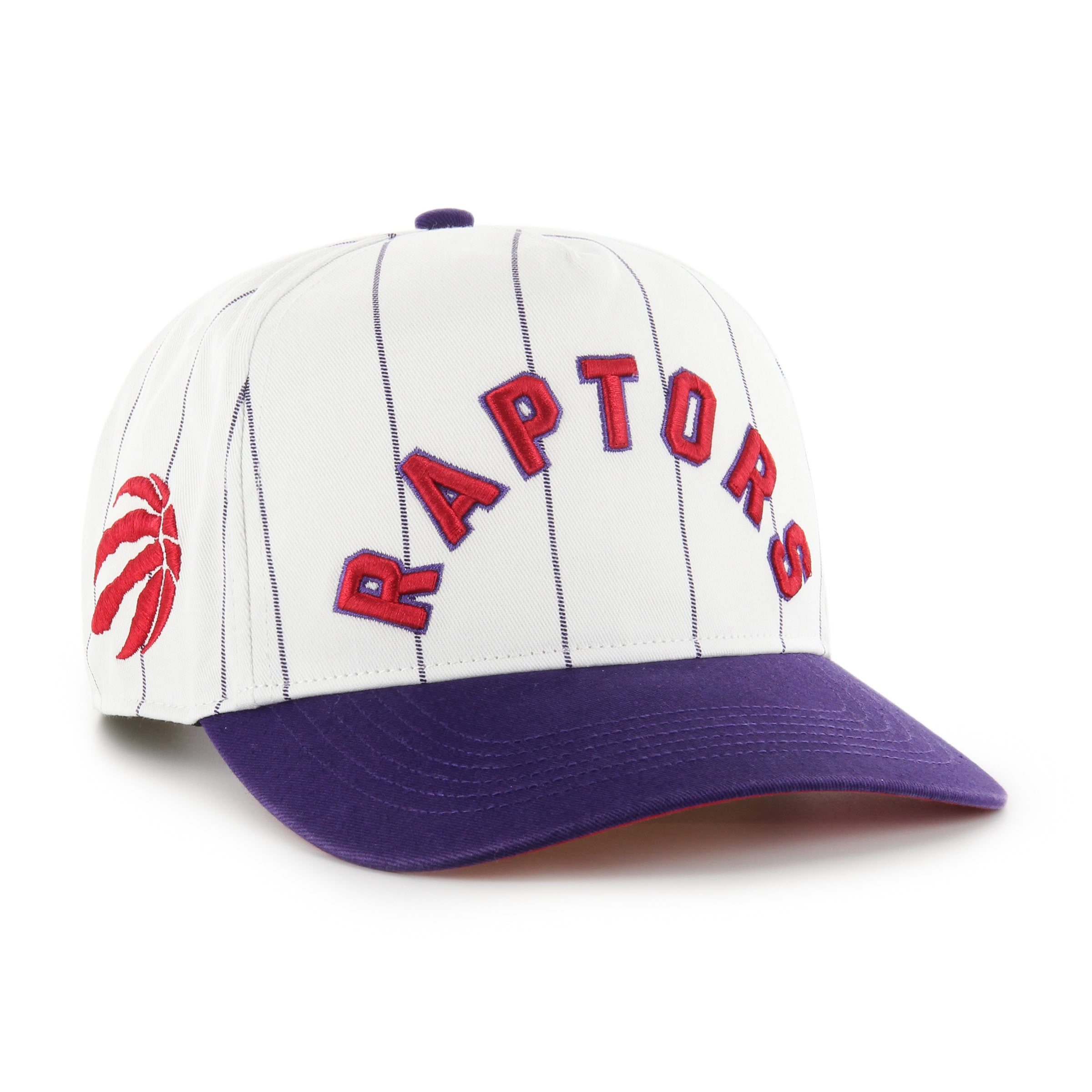 Toronto Raptors NBA 47 Brand Casquette réglable à double en-tête pour homme avec attelage à fines rayures