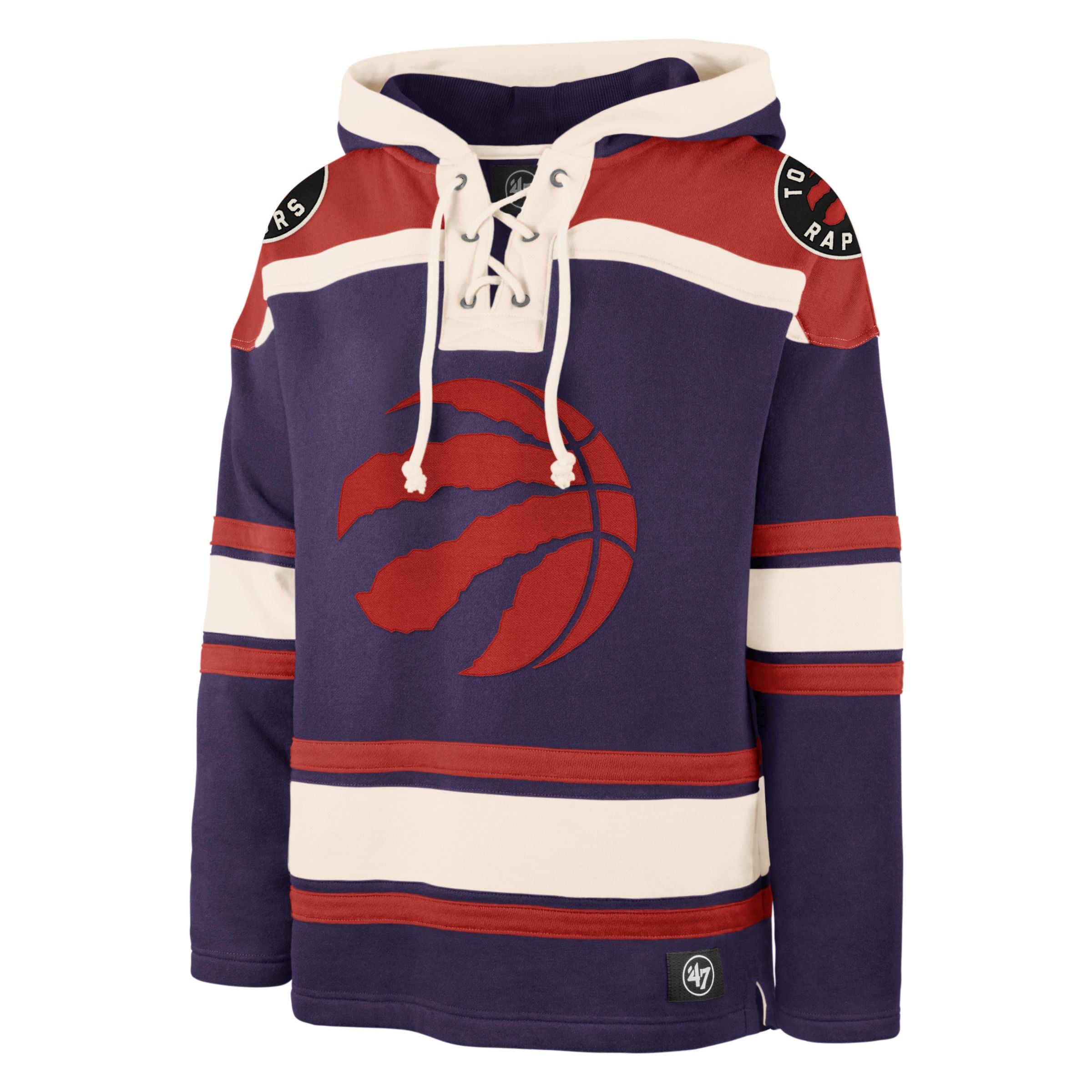 Toronto Raptors NBA 47 Brand Sweat à capuche violet épais Lacer pour hommes