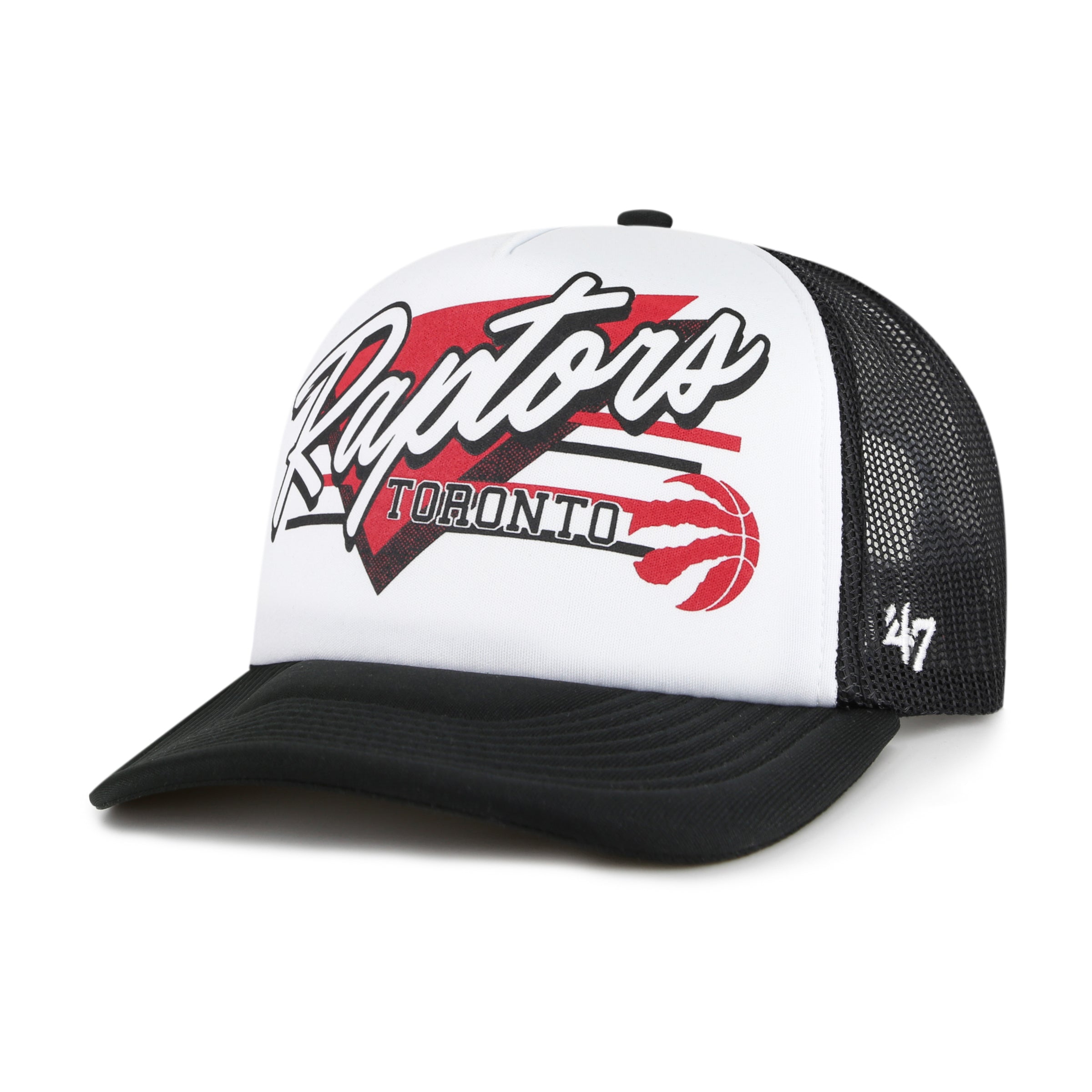 Toronto Raptors NBA 47 Brand Men's Black Hangout Foam Trucker Snapback