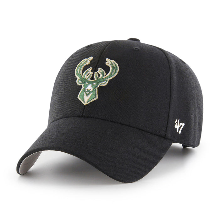 Milwaukee Bucks NBA 47 Brand Men's Black MVP Adjustable Hat