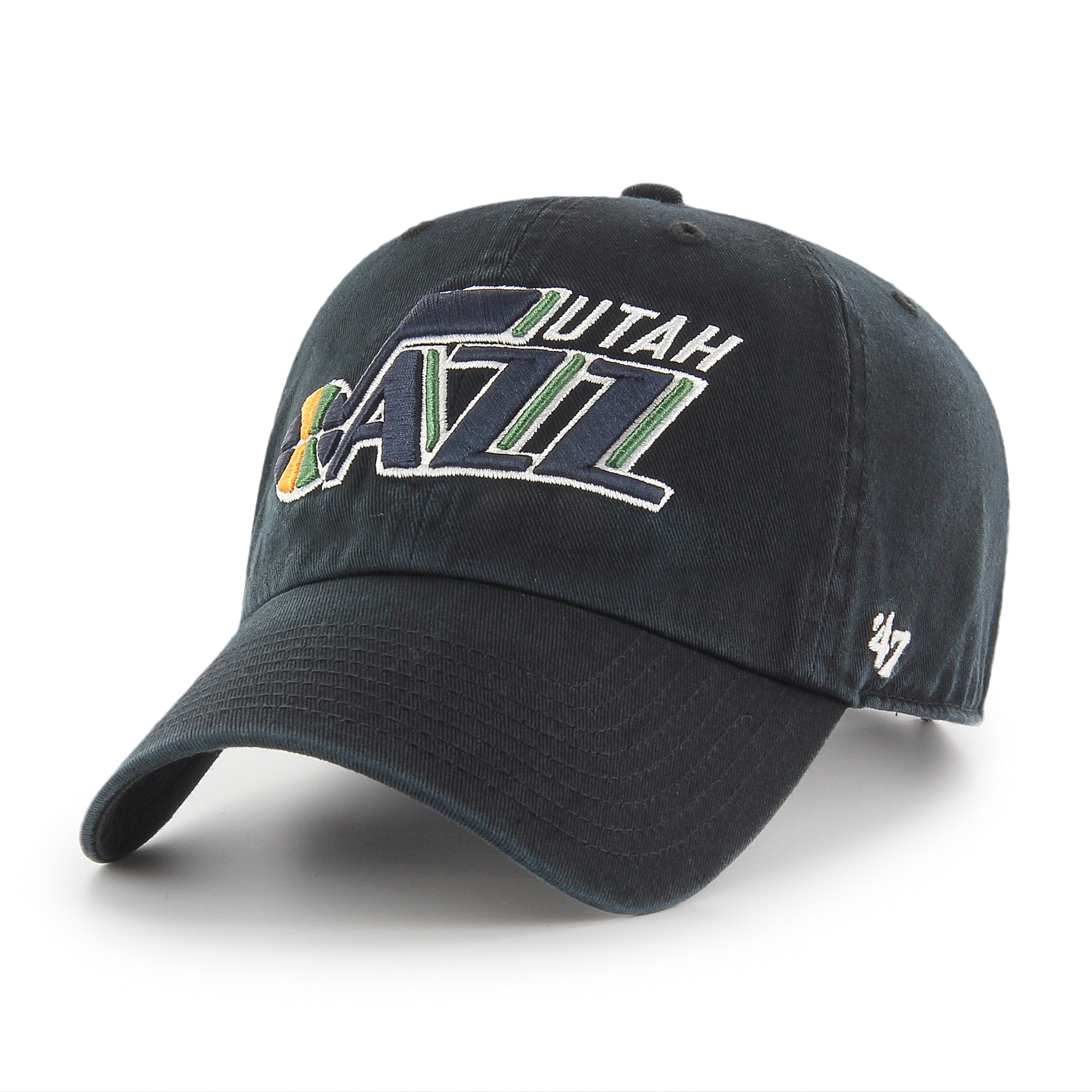 Utah Jazz NBA 47 Brand Casquette ajustable noire Clean Up pour hommes