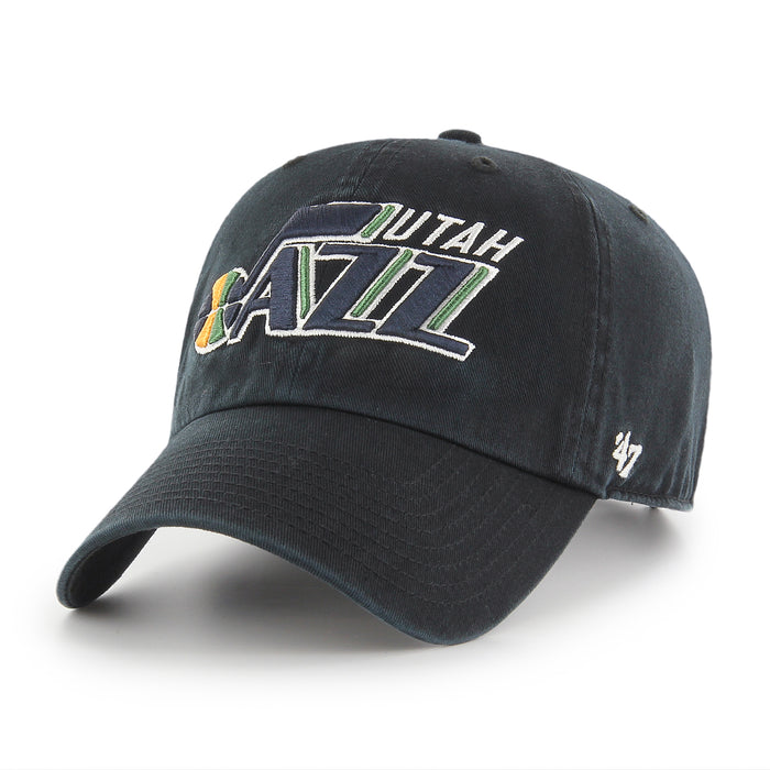 Utah Jazz NBA 47 Brand Men's Black Clean Up Adjustable Hat