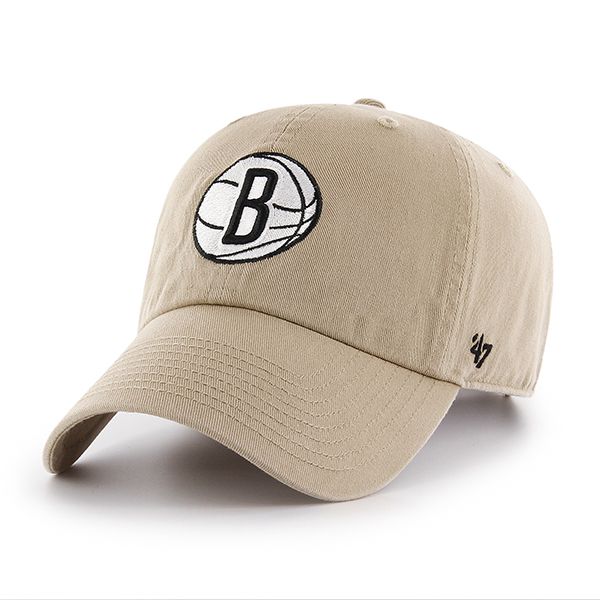 Brooklyn Nets NBA 47 Brand Men's Beige Alternate Clean Up Adjustable Hat