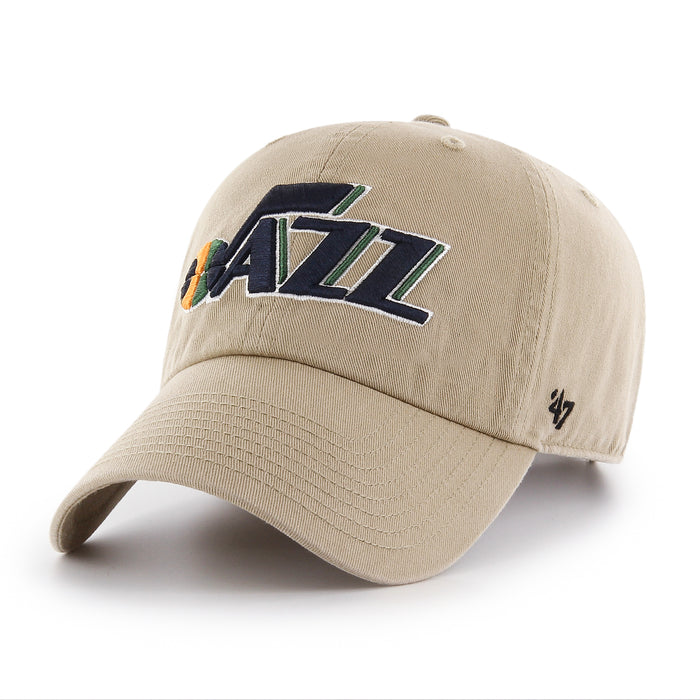 Utah Jazz NBA 47 Brand Men's Beige Clean Up Adjustable Hat