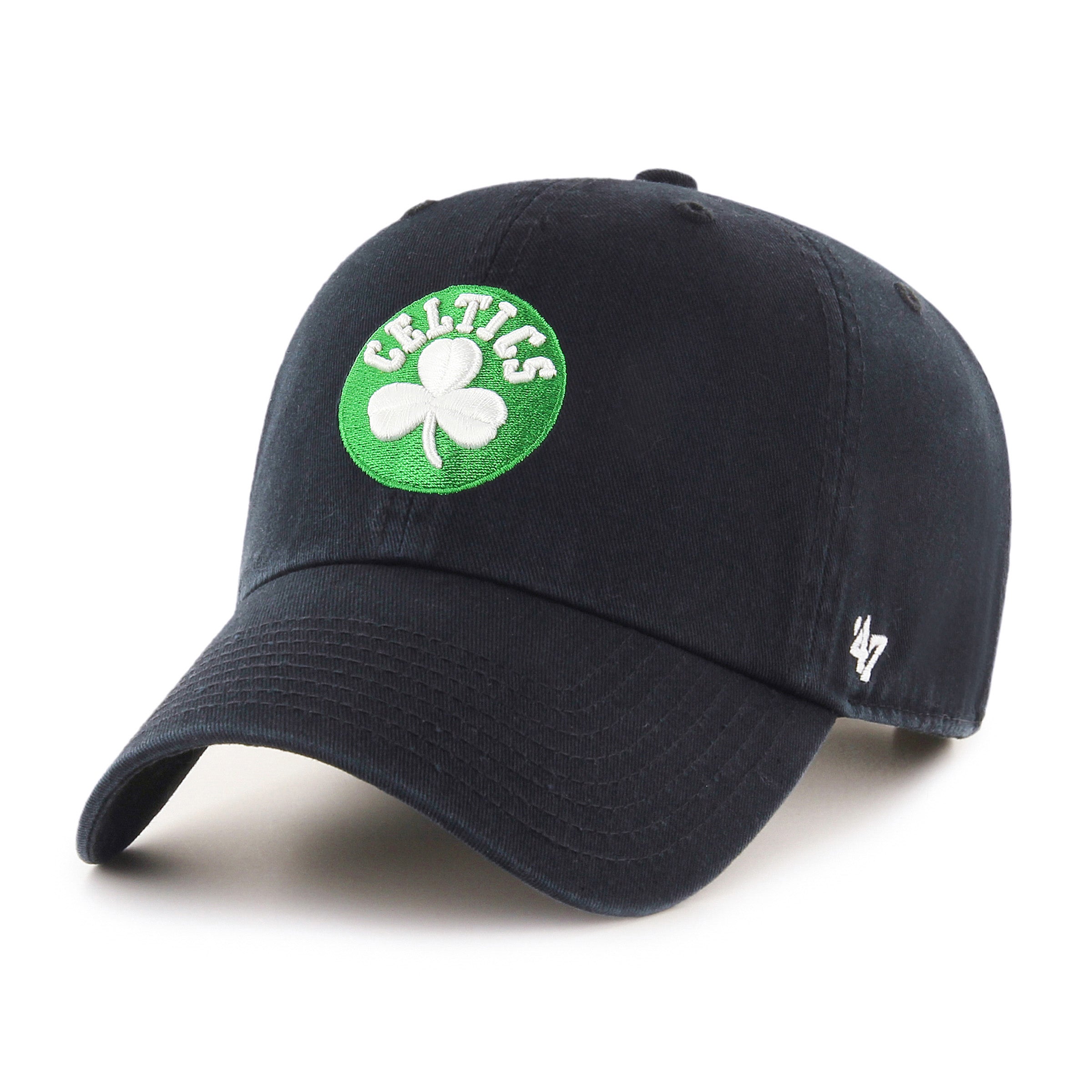 Boston Celtics NBA 47 Brand Casquette ajustable noire Clean Up pour hommes