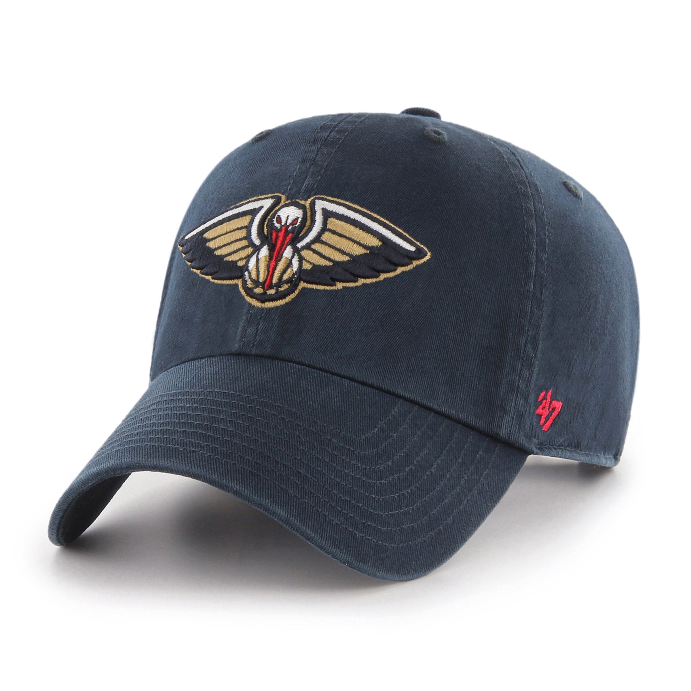 New Orleans Pelicans NBA 47 Brand Men's Black Clean Up Adjustable Hat