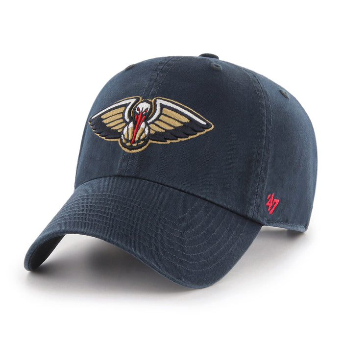 New Orleans Pelicans NBA 47 Brand Men's Black Clean Up Adjustable Hat