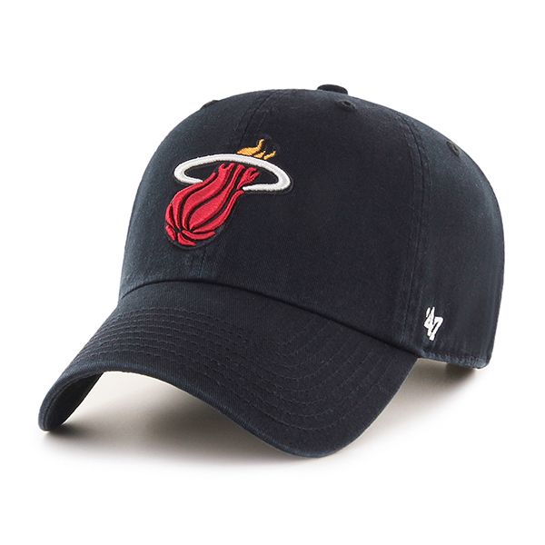 Miami Heat NBA 47 Brand Casquette réglable noire Clean Up pour hommes