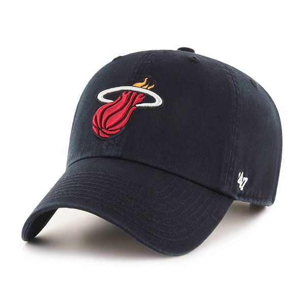 Miami Heat NBA 47 Brand Men's Black Clean Up Adjustable Hat