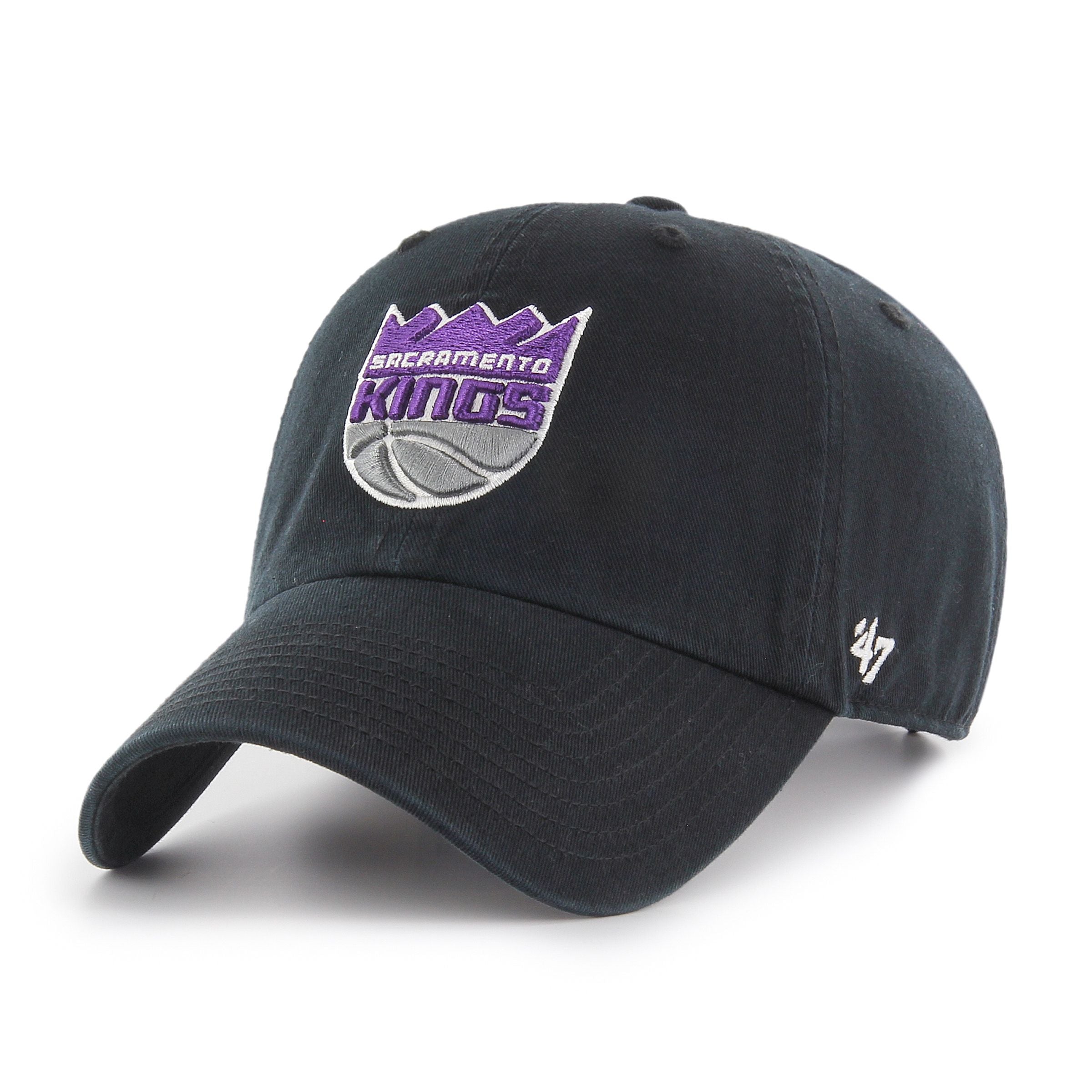 Sacramento Kings NBA 47 Brand Casquette réglable noire Clean Up pour hommes