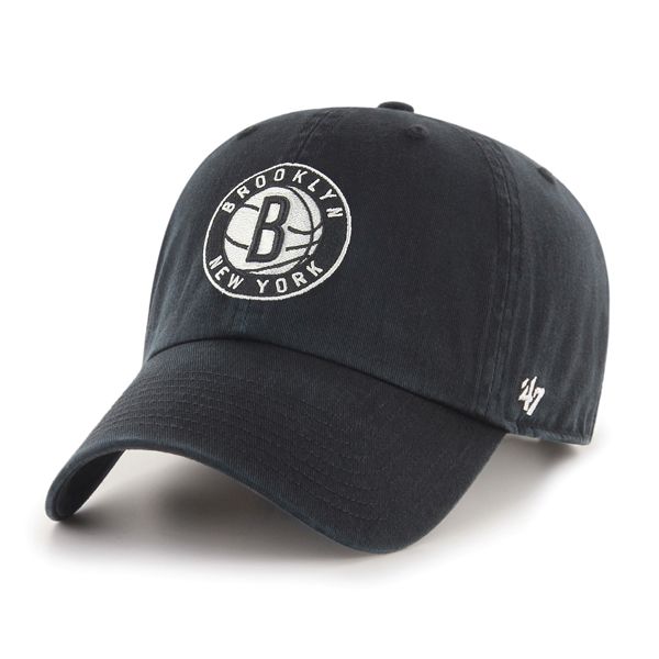 Brooklyn Nets NBA 47 Brand Men's Black Clean Up Adjustable Hat