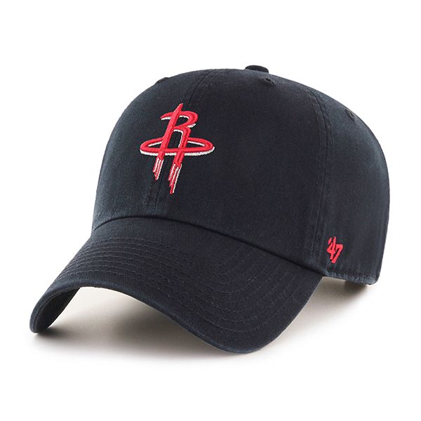 Houston Rockets NBA 47 Brand Men's Black Clean Up Adjustable Hat