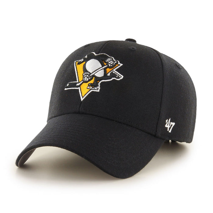 Pittsburgh Penguins NHL 47 Brand Men's Black MVP Adjustable Hat