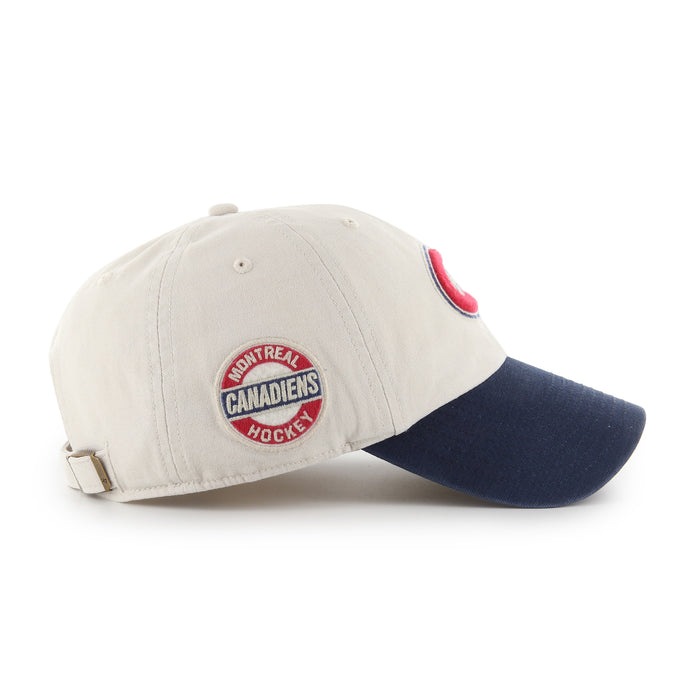Montreal Canadiens NHL 47 Brand Men's Cream Vintage Sidestep Clean Up Adjustable Hat