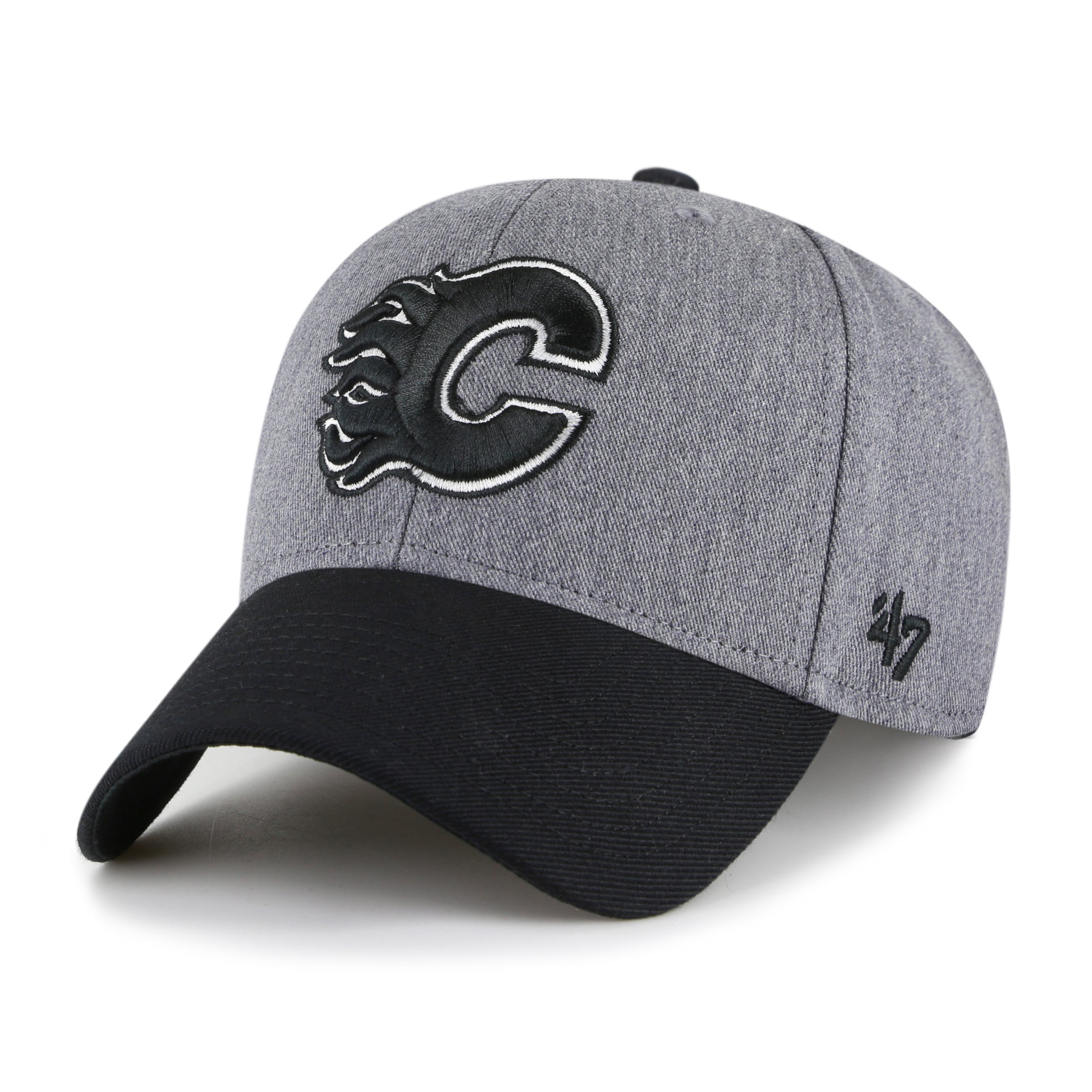 Casquette réglable MVP NHL 47 Brand des Flames de Calgary pour hommes, gris noir granite