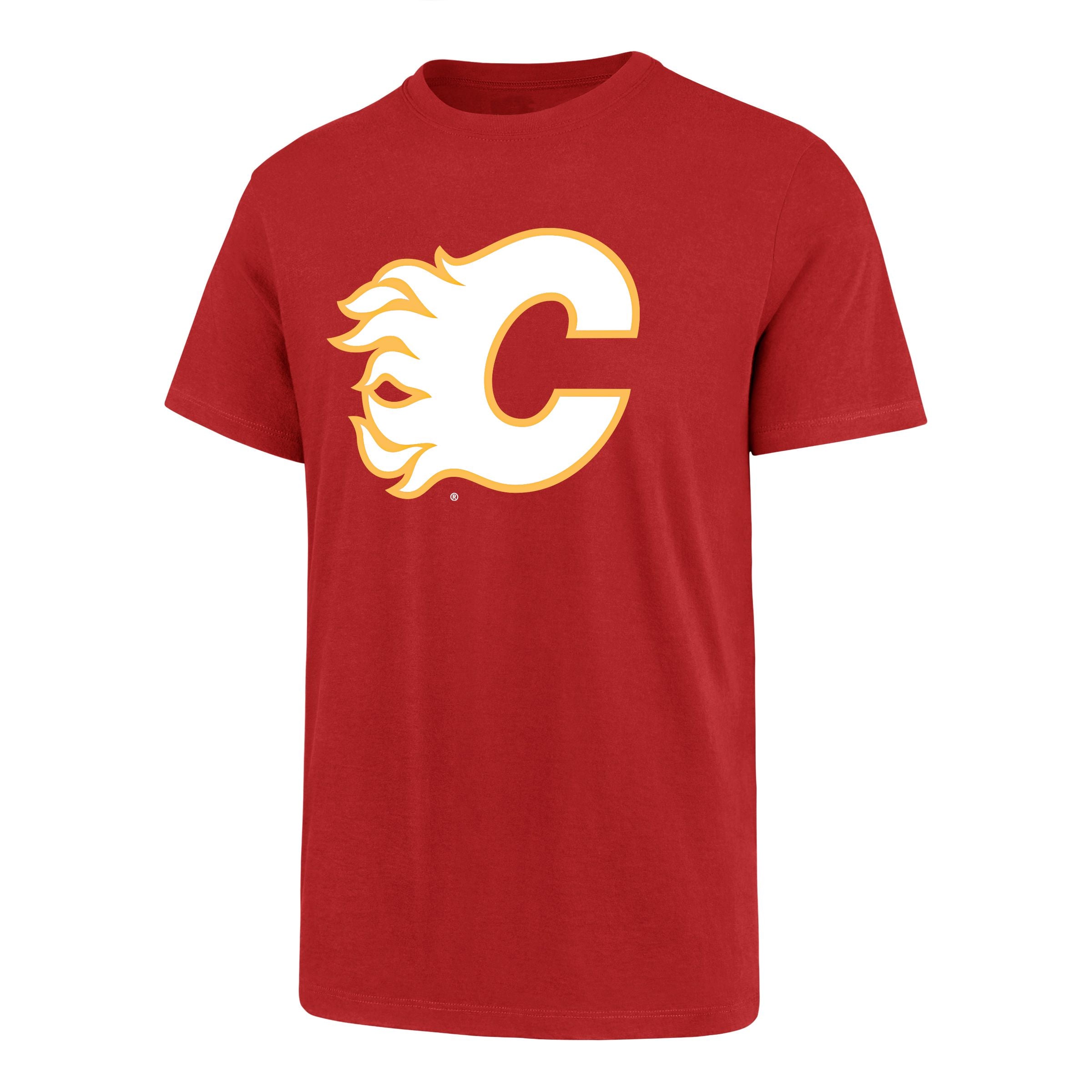 T-shirt de fan rouge avec impression des Flames de Calgary NHL 47 Brand pour hommes