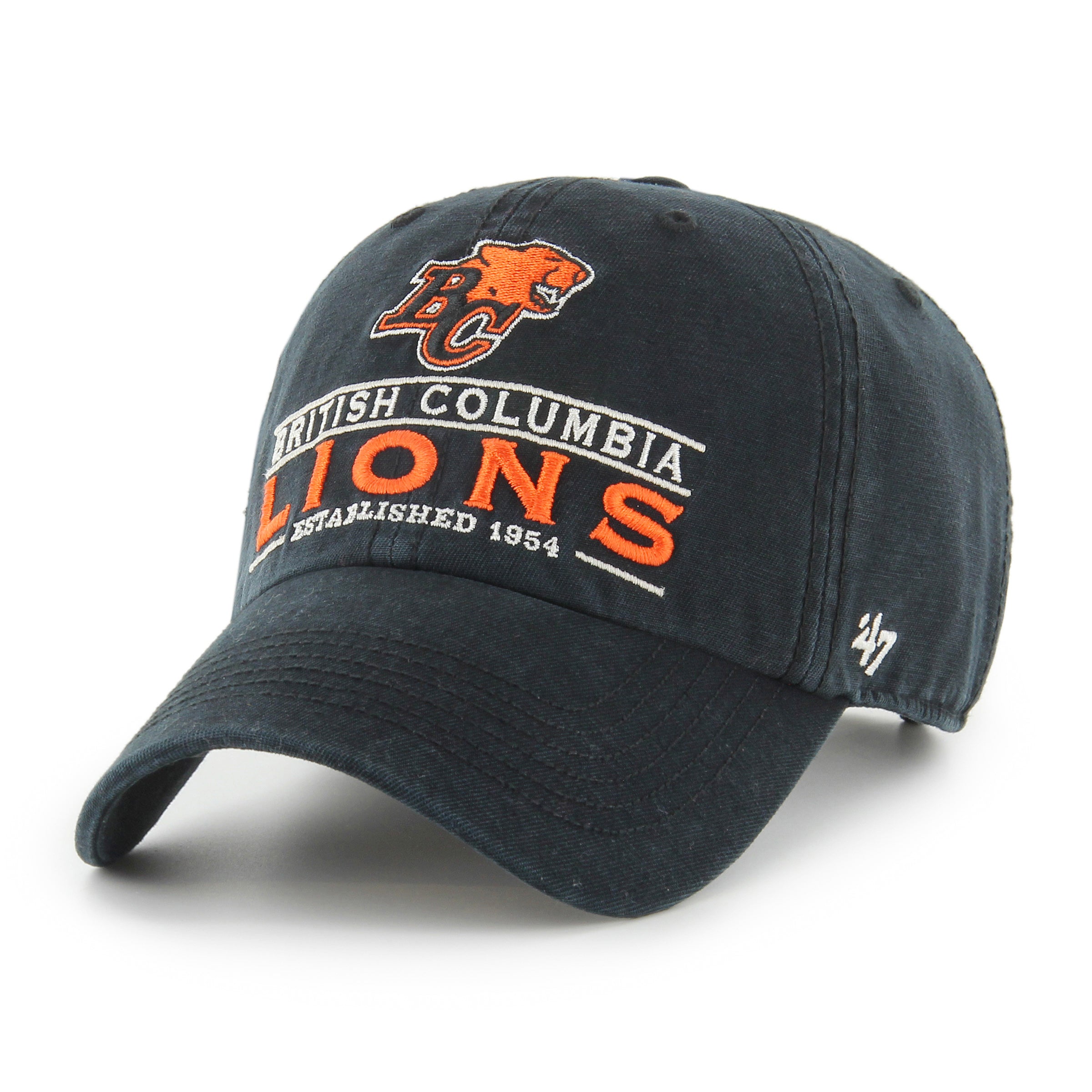 Casquette réglable de nettoyage Vernon noire des Lions de la Colombie-Britannique CFL 47 Brand pour hommes