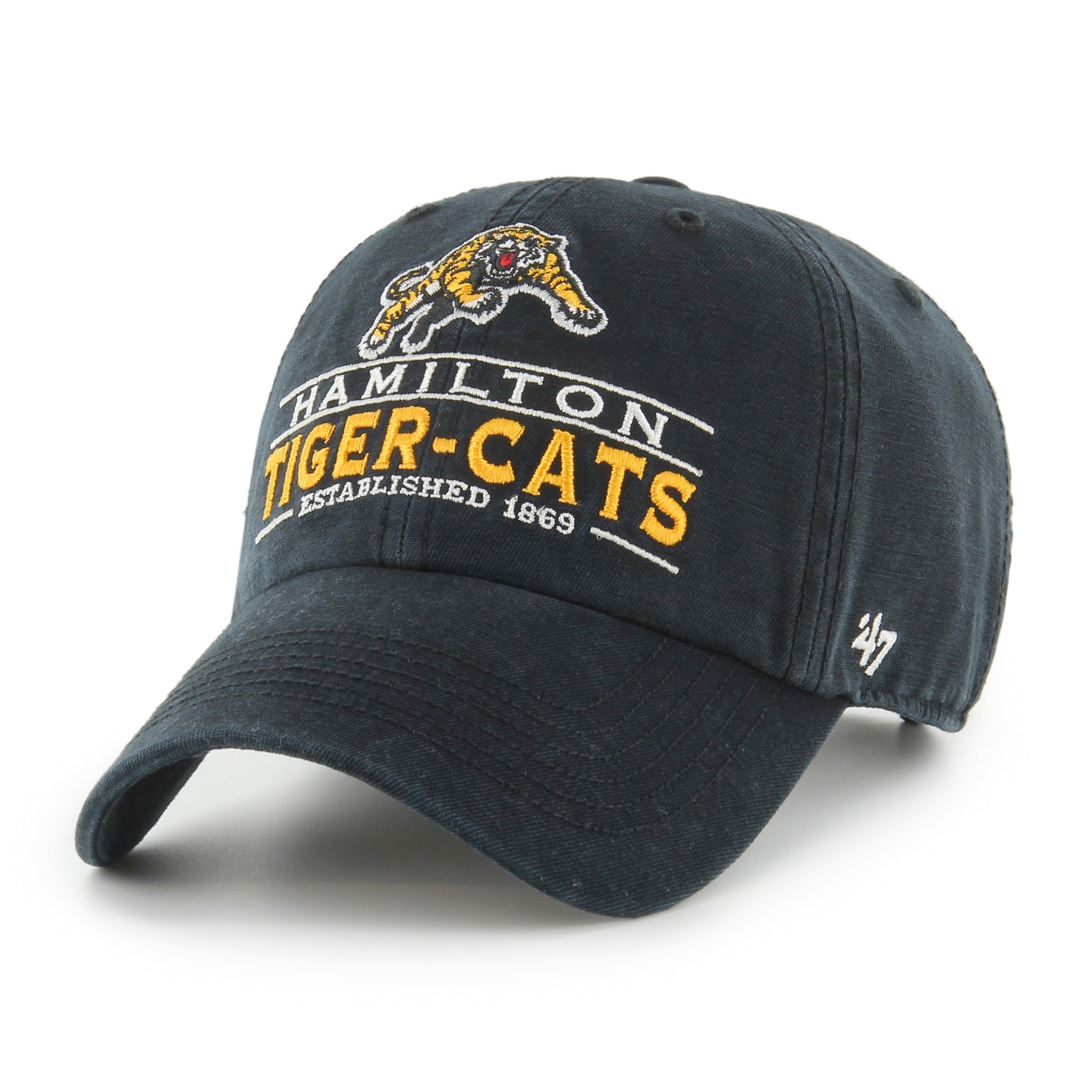 Hamilton Tiger-Cats CFL 47 Brand Men's Black Vernon Clean up Adjustable Hat