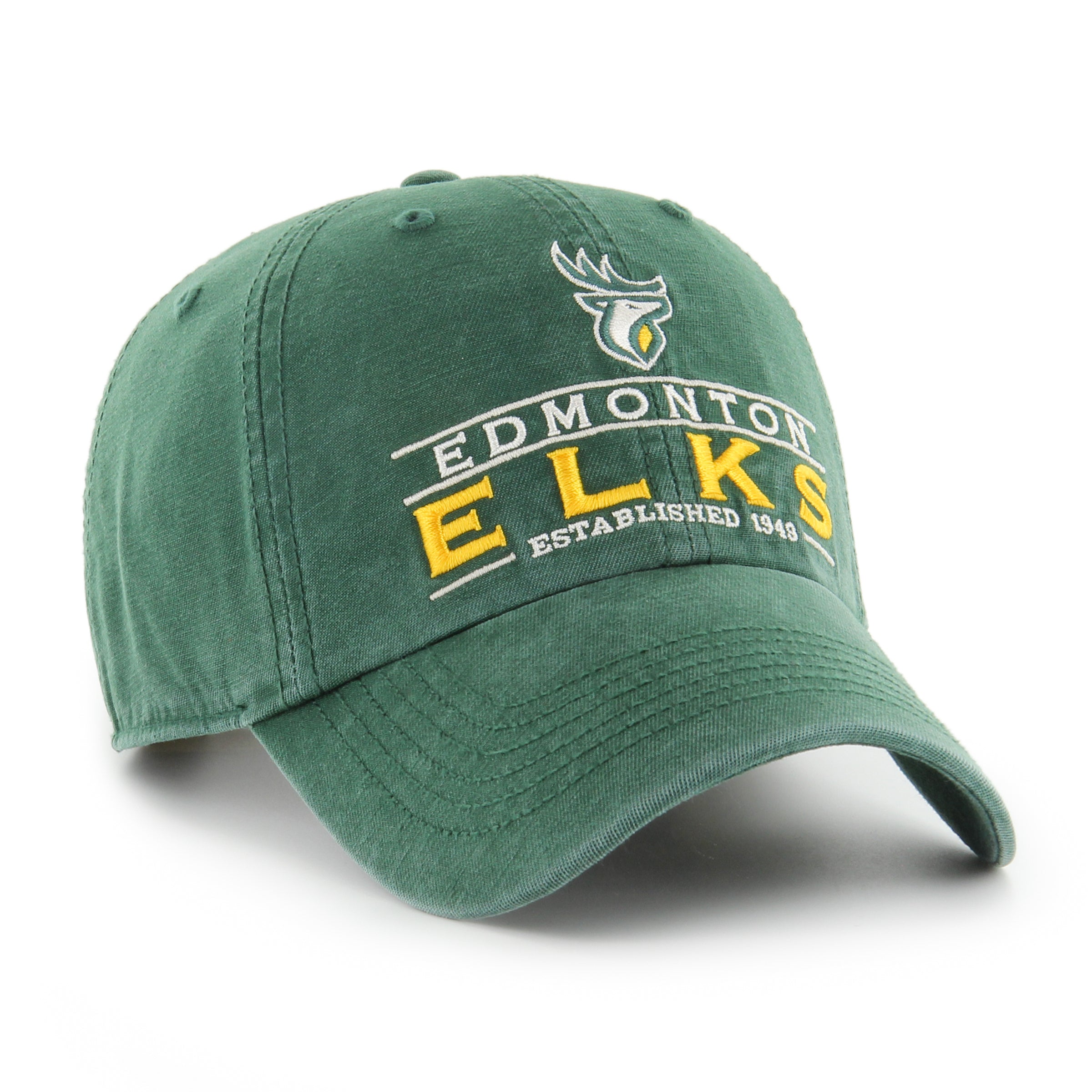 Edmonton Elks CFL 47 Brand Casquette ajustable verte Vernon Clean up pour hommes